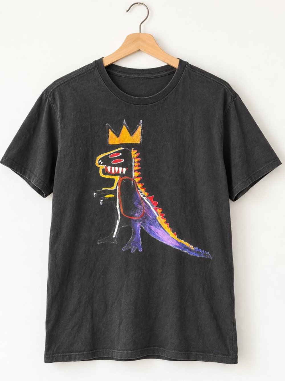 Basquiat Dinosaur Graphic T-Shirt Men’s XL Black